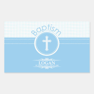 Customisable, Blue Boy Child of God Baptism Rectangular Sticker