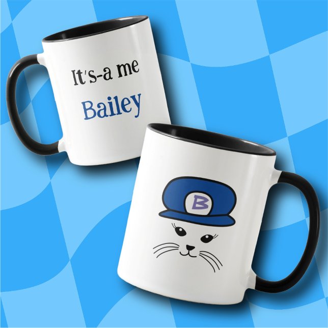  Customisable Blue Cap Little Cat Mug (Creator Uploaded)