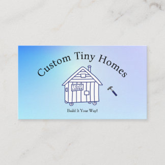 Customisable Blue Custom Tiny Homes Business Card