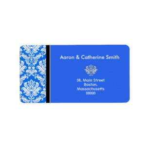 Customisable Blue Damask Address Labels