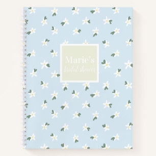 Customisable blue floral notebook