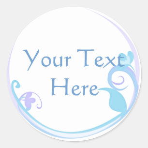 Customisable Blue Flower Stickers