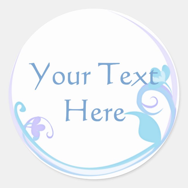 Customisable Blue Flower Stickers (Front)