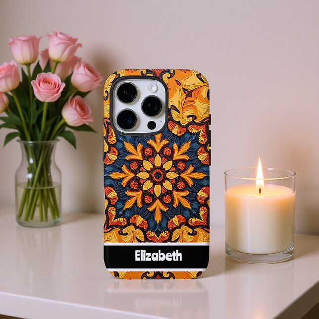 Customisable Blue Mandala Phone Cover (Creator Uploaded)