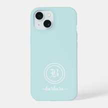 Customisable Blue Monogram & Name Phone Case