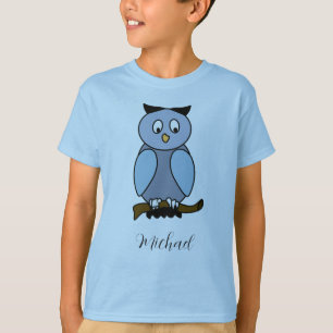 Customisable Blue Owl  T-Shirt