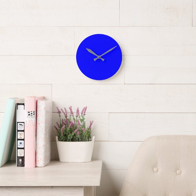 Customisable Blue Simple 8" Round Acrylic Clock (Reading Room)