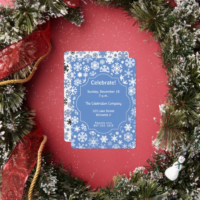 Customisable Blue Snowflake Winter Celebration  (Insitu)
