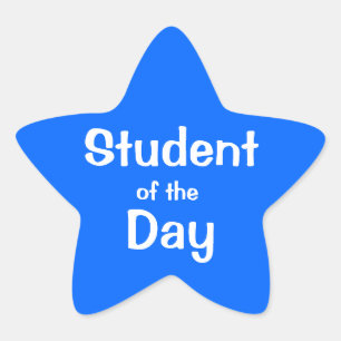 Customisable Blue Star Student Of The Day Sticker