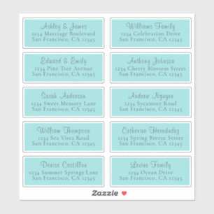 Customisable Blue Wedding Guest Address Labels
