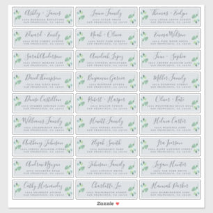 Customisable Blue Wedding Guest Address Labels