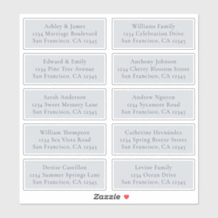 Customisable Blue Wedding Guest Address Labels