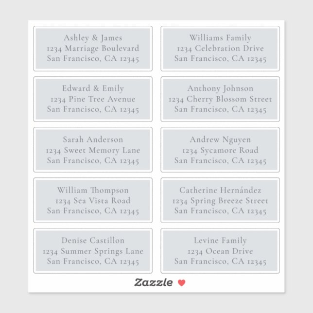 Customisable Blue Wedding Guest Address Labels (Sheet)