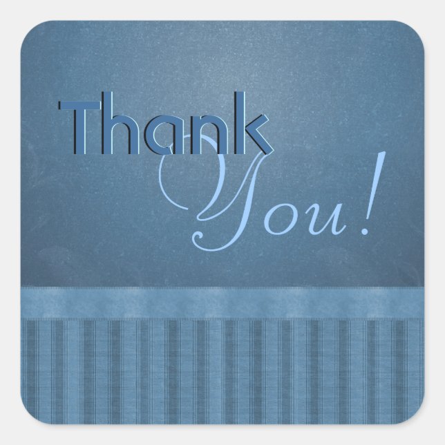 Customisable Blues Thank You Stickers (Front)