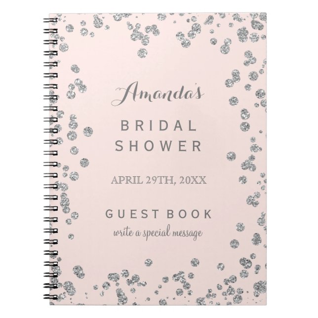 Customisable Blush Pink Bridal Shower Guest Book (Front)