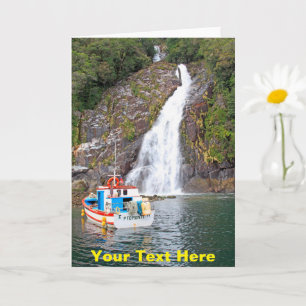 Customisable boat & waterfall card
