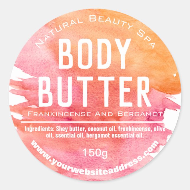 Customisable Body Butter Label (Front)