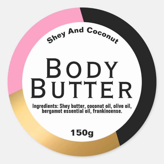 Customisable Body Butter Label (Front)
