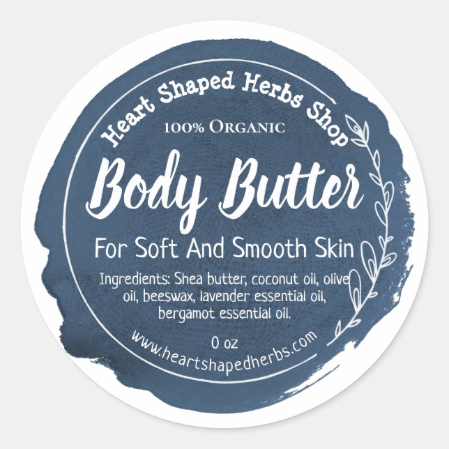 Customisable Body Butter Label Handmade Business (Front)