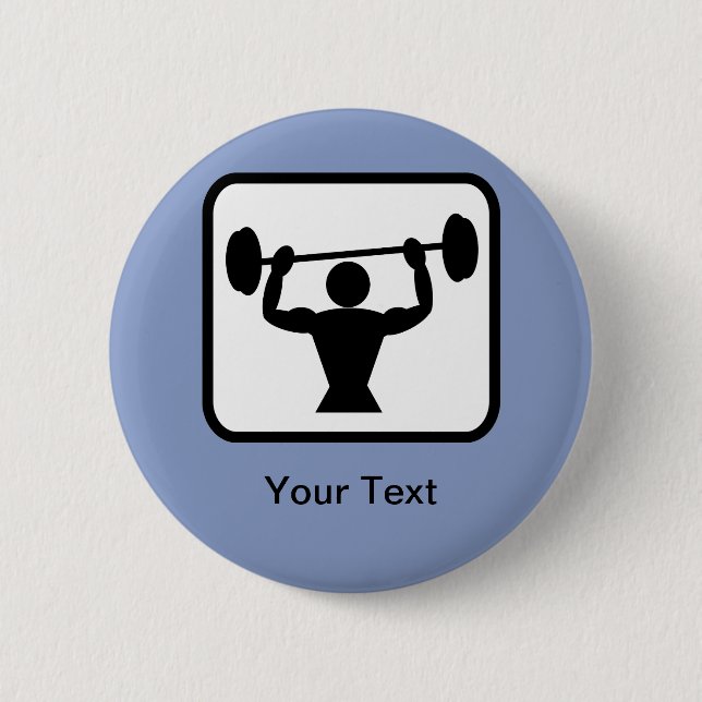 Customisable Bodybuilder / Weightlifter Logo 6 Cm Round Badge (Front)