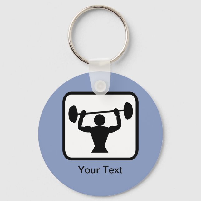 Customisable Bodybuilder / Weightlifter Logo Key Ring (Front)