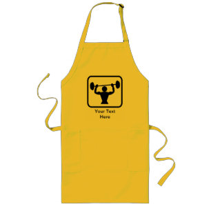Customisable Bodybuilder / Weightlifter Logo Long Apron
