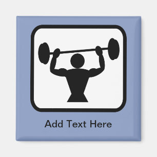 Customisable Bodybuilder / Weightlifter Logo Magnet