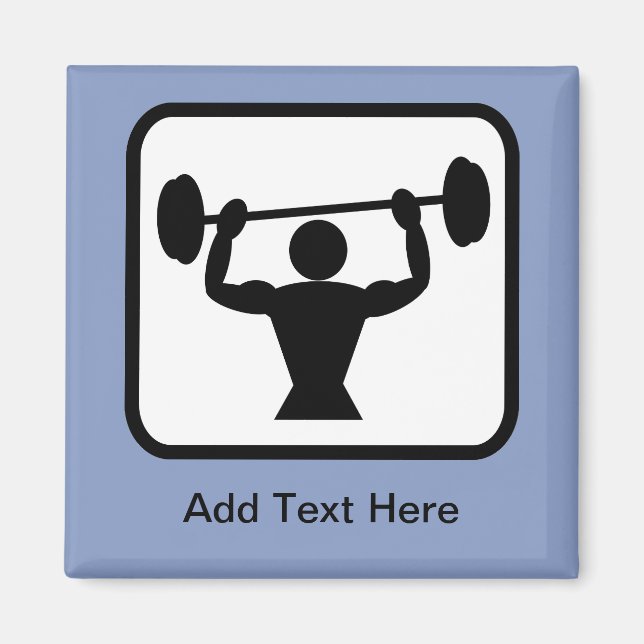 Customisable Bodybuilder / Weightlifter Logo Magnet (Front)