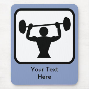 Customisable Bodybuilder / Weightlifter Logo Mouse Pad
