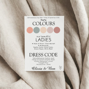 Customisable Boho Coastal Wedding Dress Code Enclosure Card
