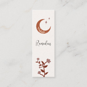 Customisable Boho Islamic Ramadan Mini Bookmark Calling Card