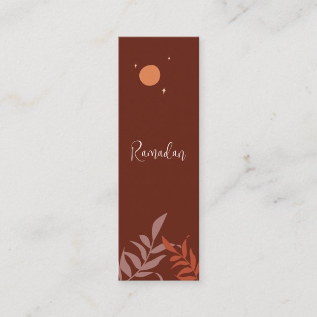 Customisable Boho Islamic Ramadan Mini Bookmark  Calling Card (Front)