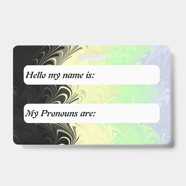 Customisable Boho Wavy Cassgender Pride Flag     ID Badge (Front)
