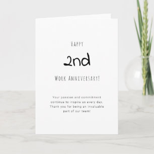 Customisable Bold Year Work Anniversary Card
