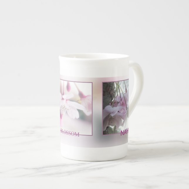 Customisable Bone China Mug in Blossom (Front Right)