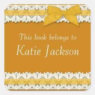 Customisable book belongs to yellow bow stickers