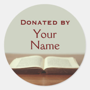 Customisable Book Donation Stickers Add Your Name