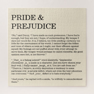 Customisable Book Quote Jane Austen Jigsaw Puzzle