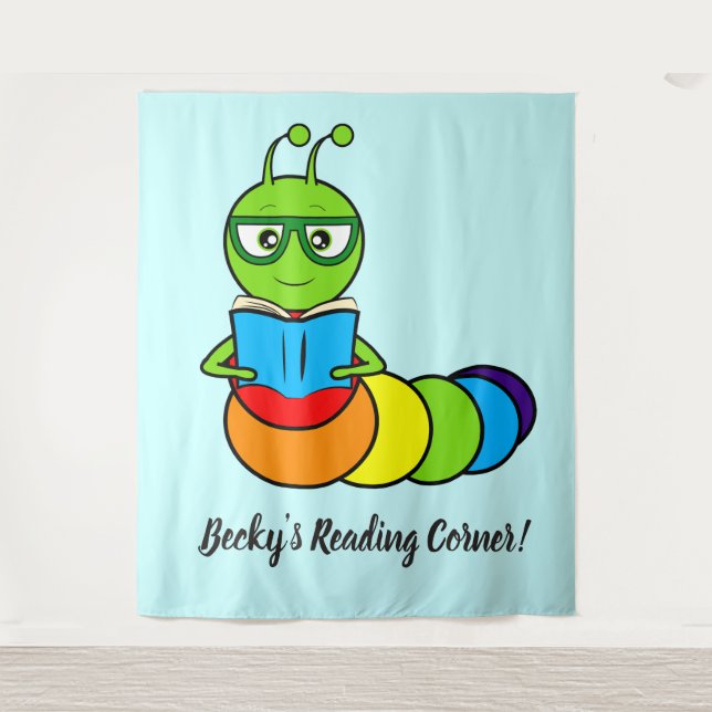 Customisable Bookworm with Book Tapestry (Front)