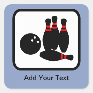 Customisable Bowling Logo Square Sticker