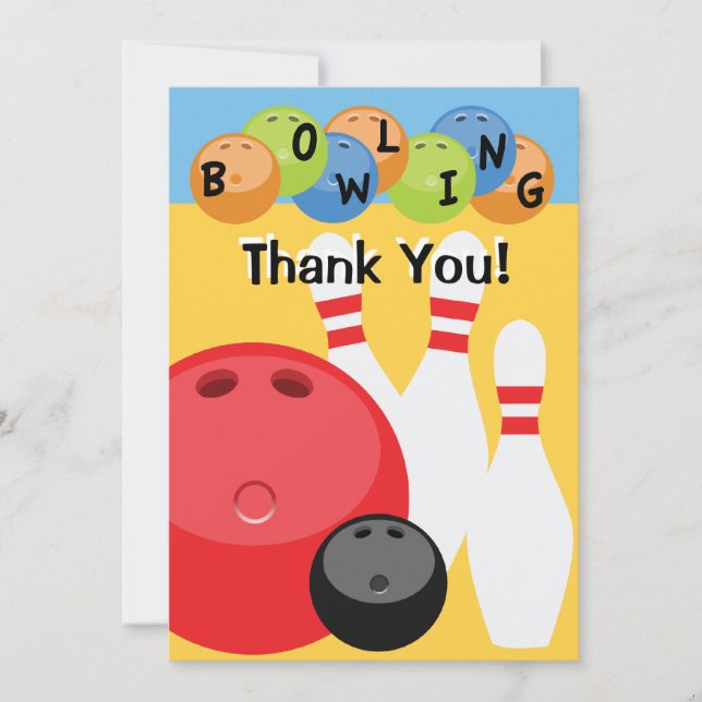 Customisable Bowling Thank You Card (Front)