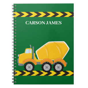 Customisable Boys Construction Truck Green Kids Notebook