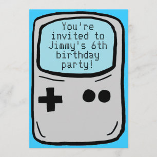 Customisable boy's gamer birthday party invites