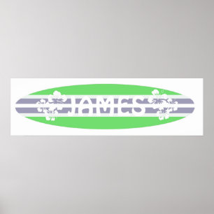 Customisable boys surfboard poster