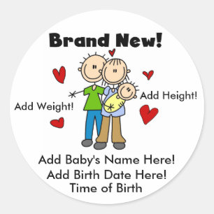Customisable Brand New Baby Stickers