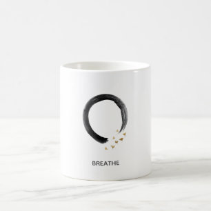 Customisable BREATHE Zen Enso Circle Ginkgo Art Coffee Mug