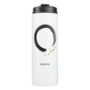 Customisable BREATHE Zen Enso Circle Ginkgo Art Thermal Tumbler