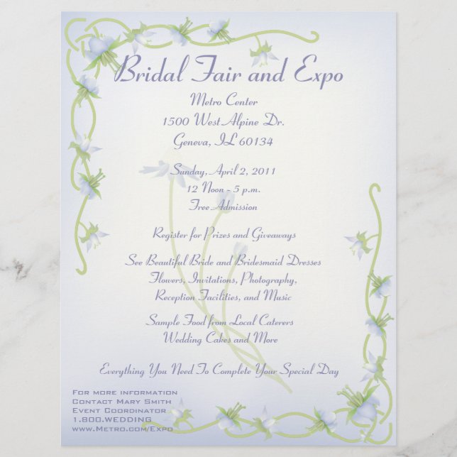 Customisable Bridal Fair Flyer (Front)
