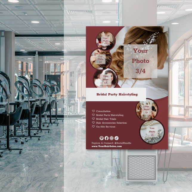 Customisable Bridal Party Hairstyling Services Poster (Customizable Bridal Party Hairstyling Services Poster)