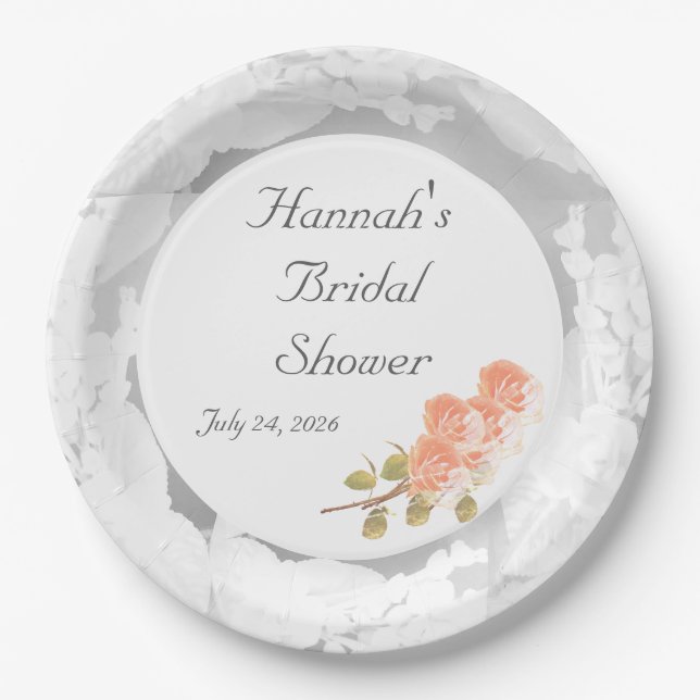 Customisable Bridal Shower Paper Plate (Front)